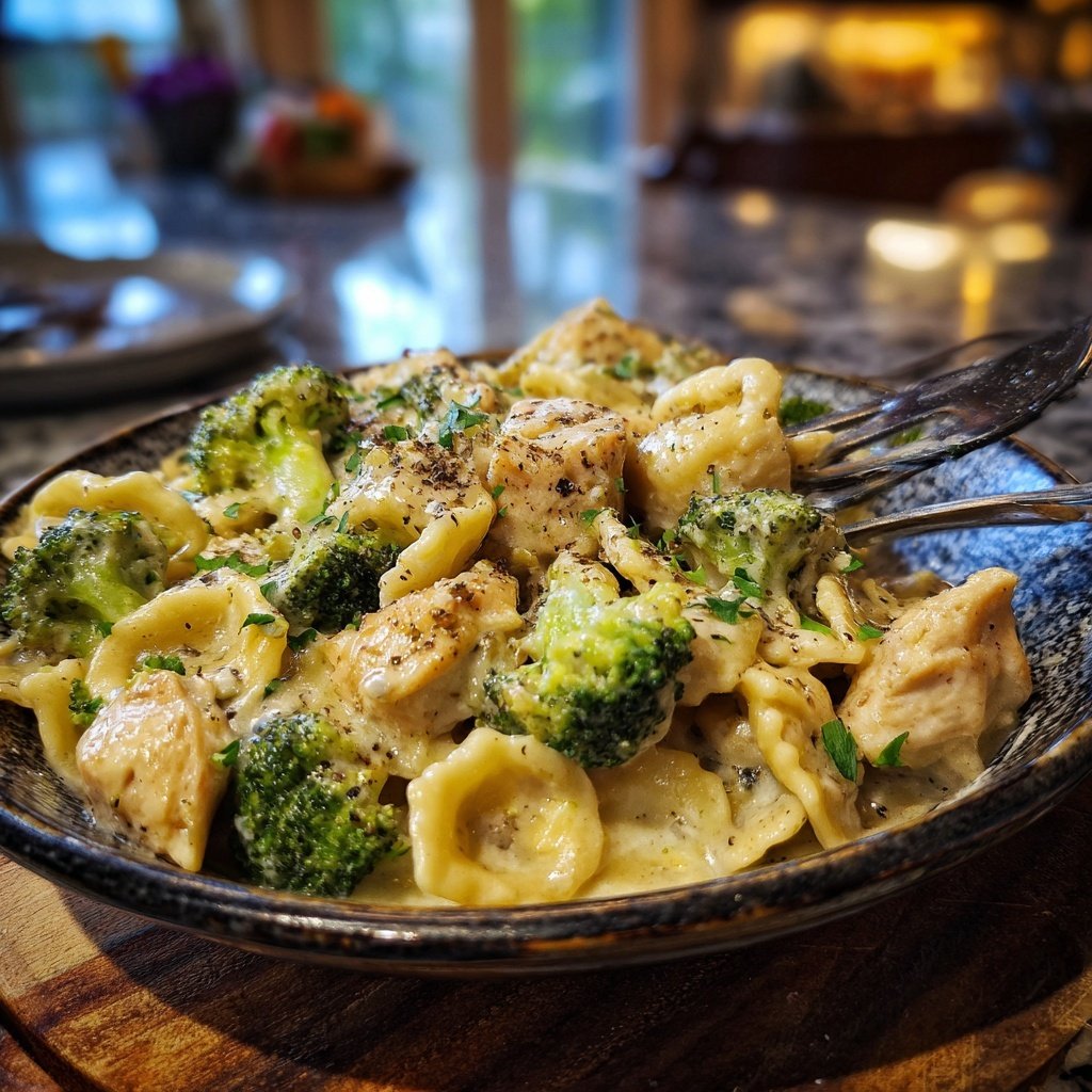 Creamy Garlic Chicken And Broccoli Pasta