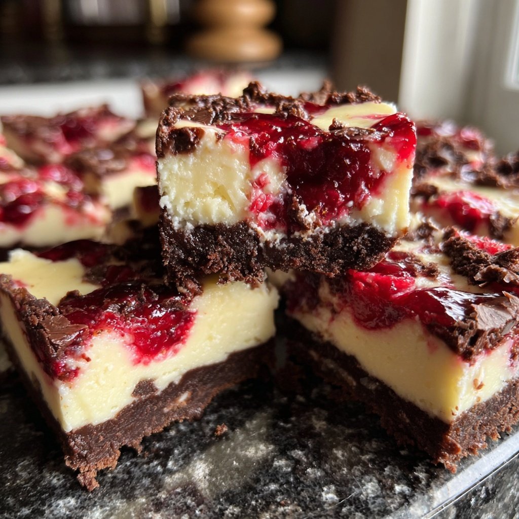 Chocolate Raspberry Cheesecake Bars