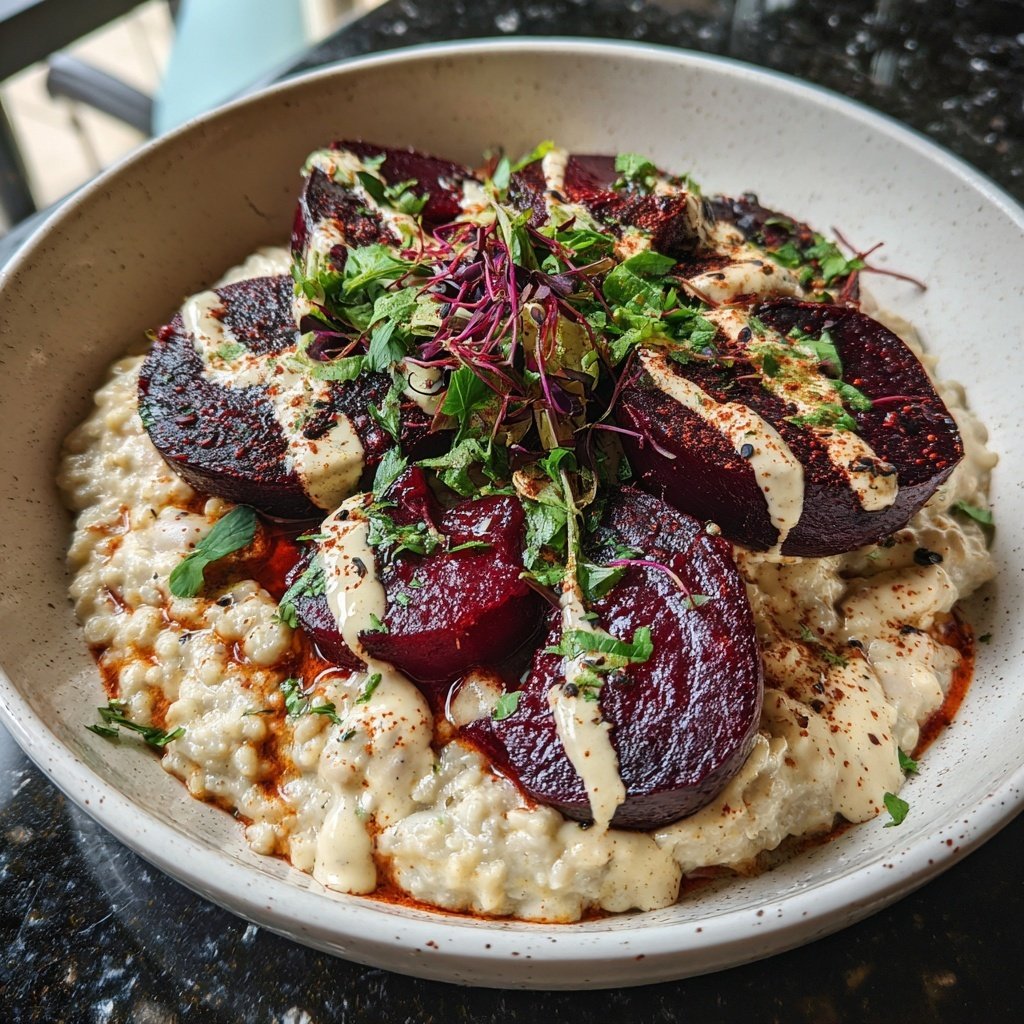 Roasted Beet White Bean Grain Bowl