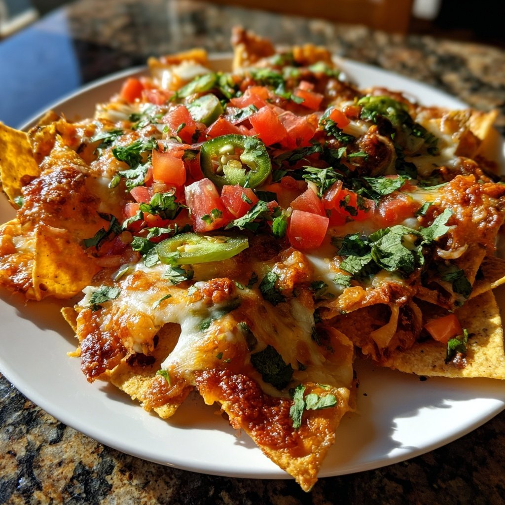 Super Bowl Appetizer Loaded Veggie Nachos