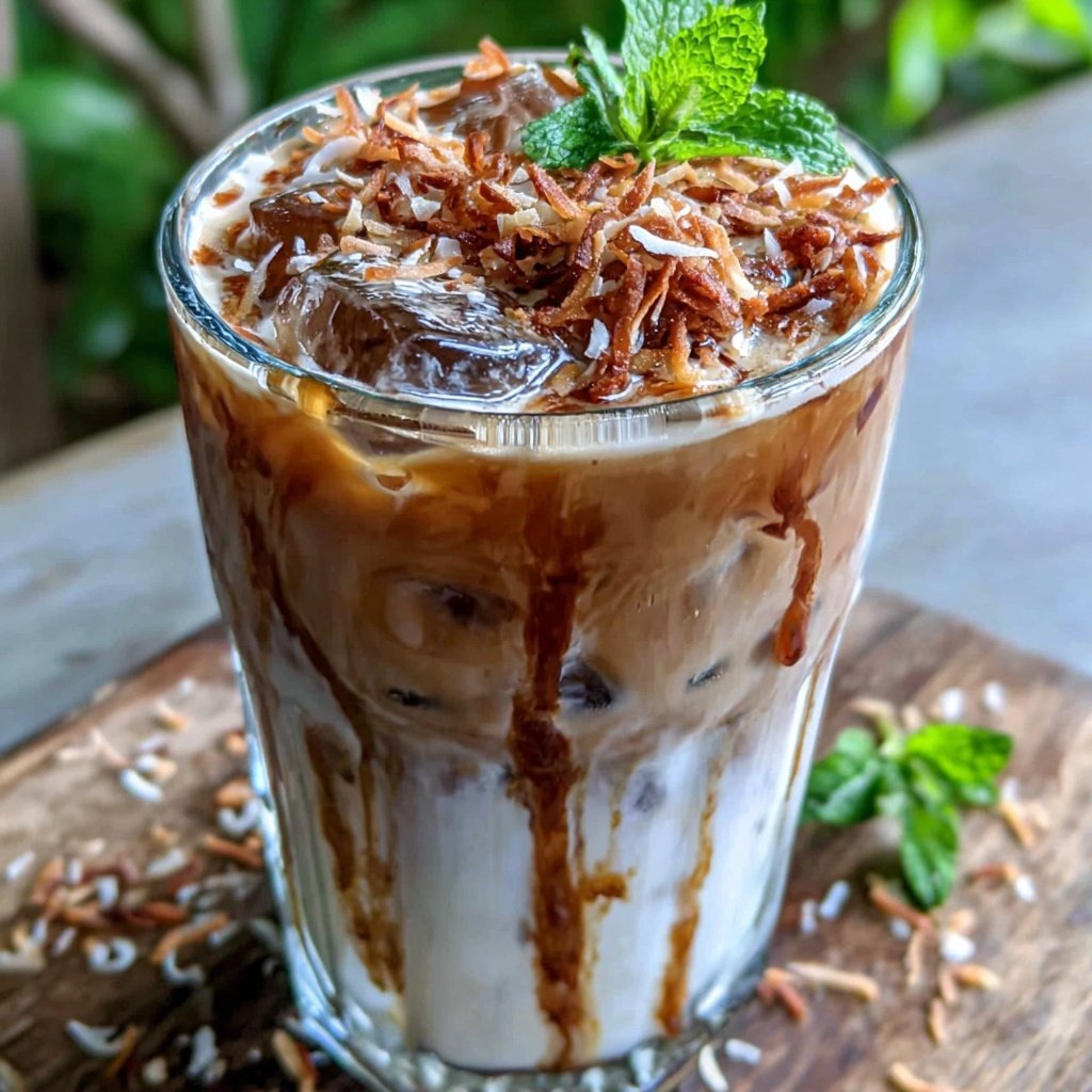 Low Calorie Iced Coconut Vanilla Coffee