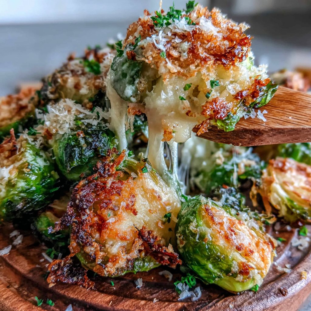 Garlic Parmesan Roasted Brussels Sprouts