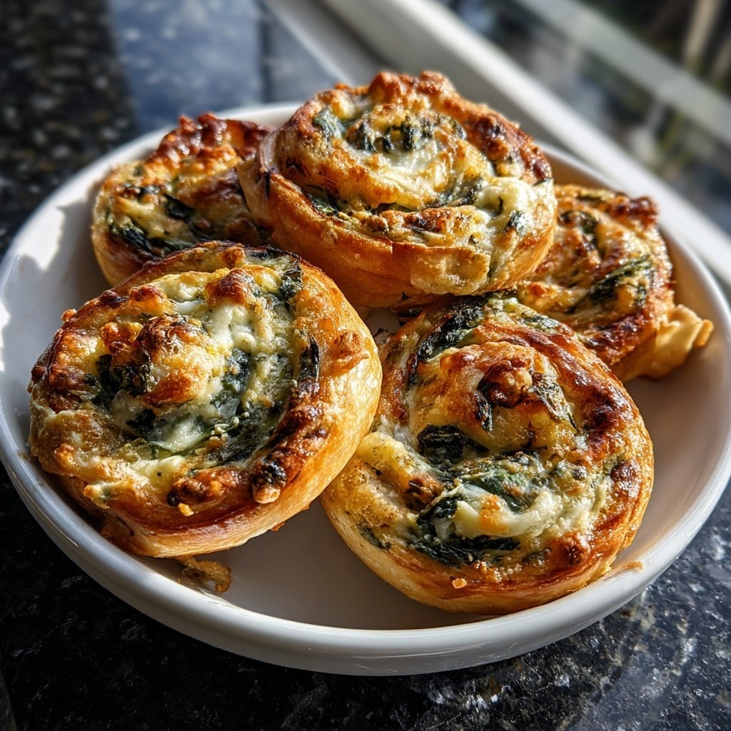 Super Bowl Appetizer Spinach Cheese Pinwheels