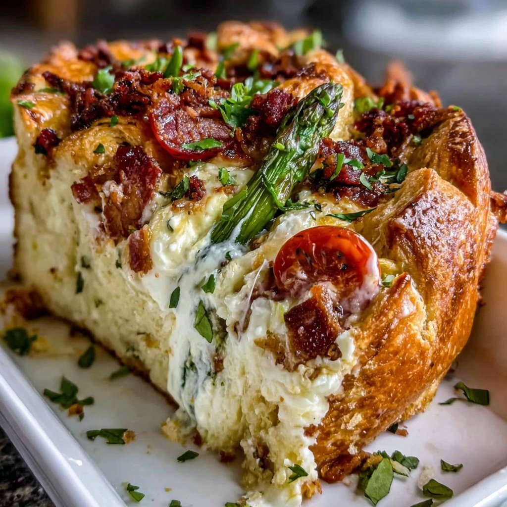 Spring Brunch Savory Croissant Breakfast Bake