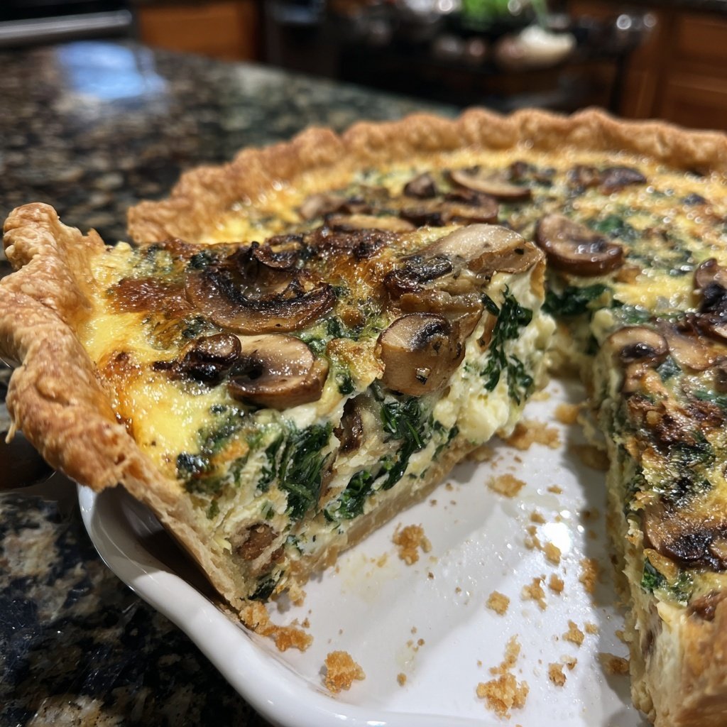 Sunday Spinach Mushroom Quiche