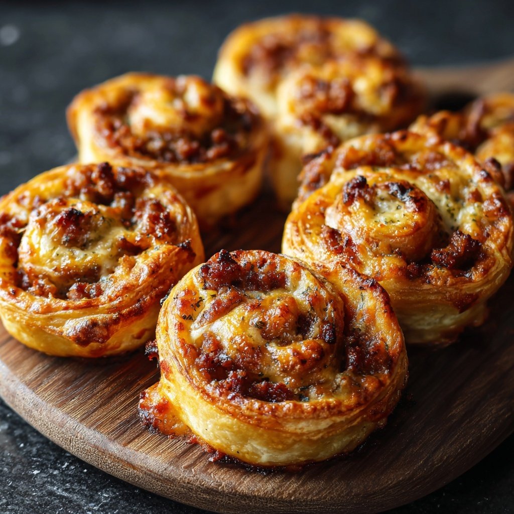 Super Bowl Puff Pastry Pinwheels