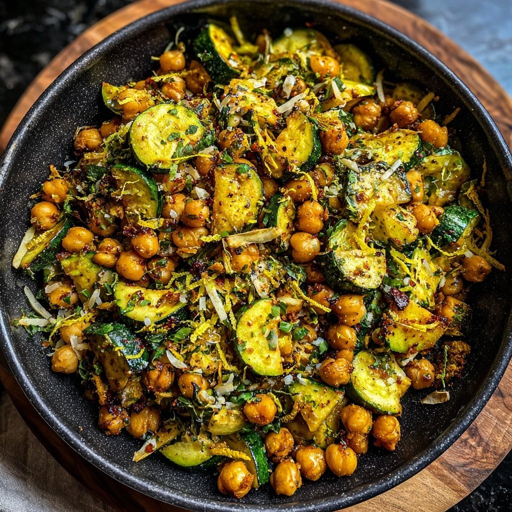 Zucchini Chickpea Lemon Skillet