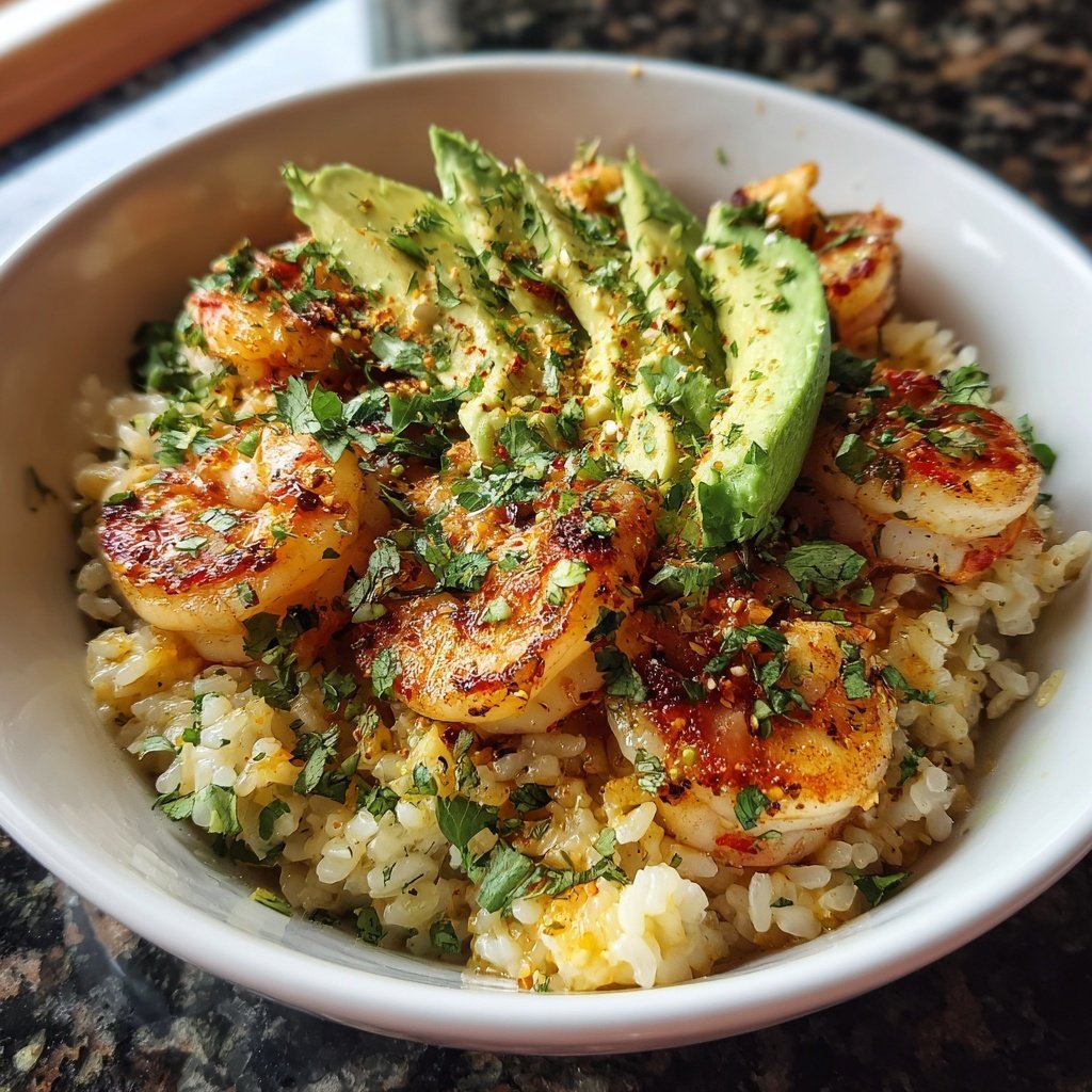 High Protein Shrimp Rice Bowl