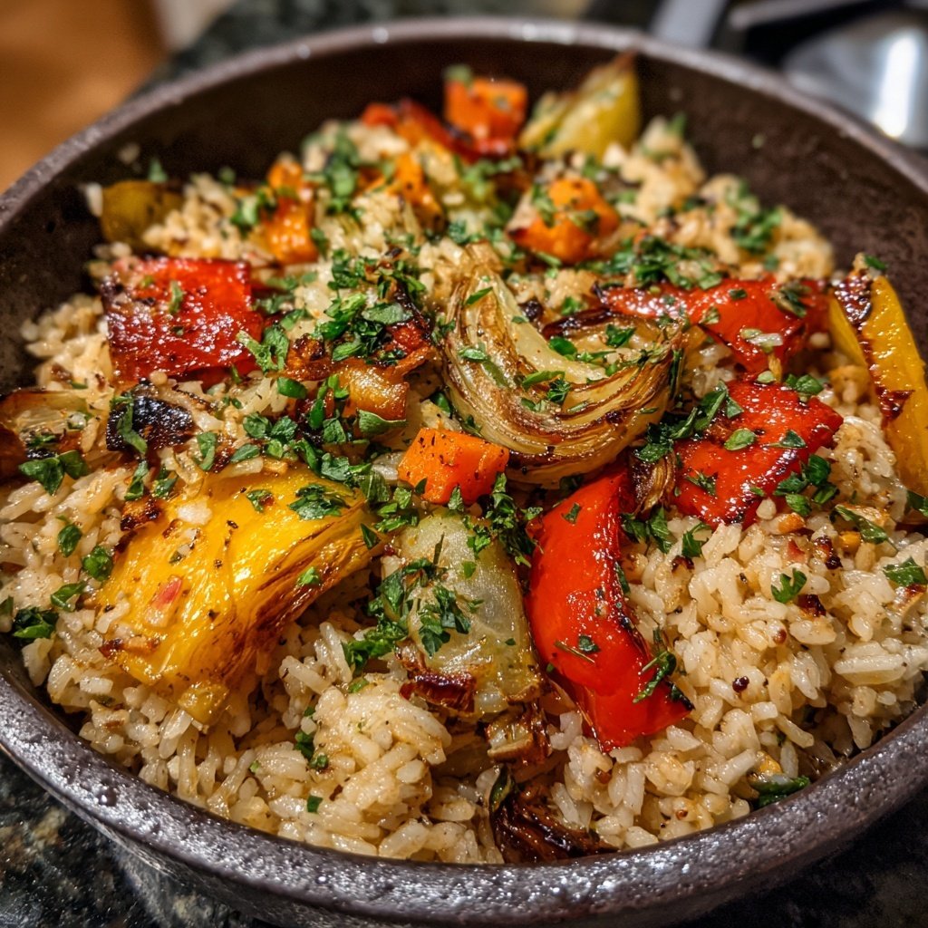 Herb Roasted Veggie Rice Skillet