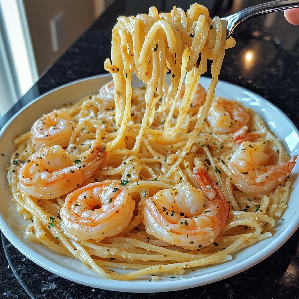 15-Minute Garlic Shrimp Pasta
