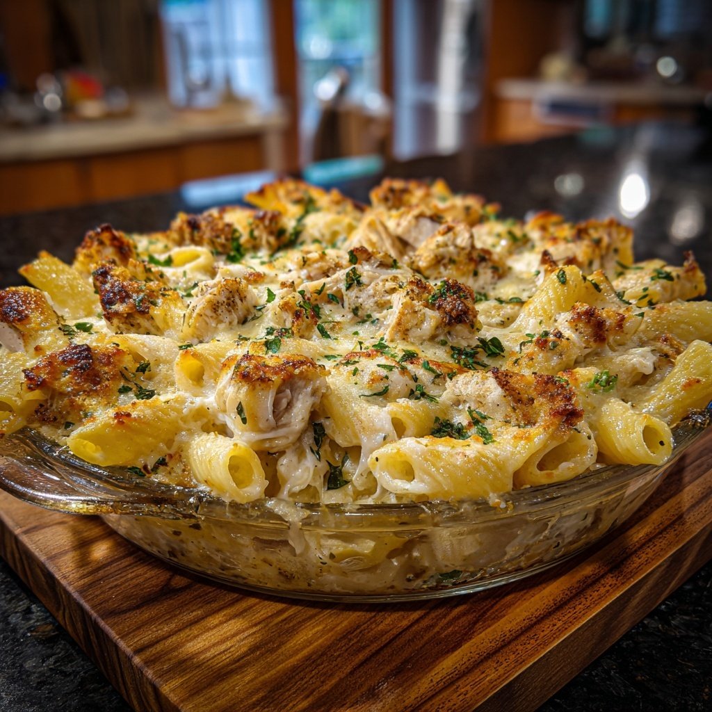 Garlic Herb Chicken Pasta Bake