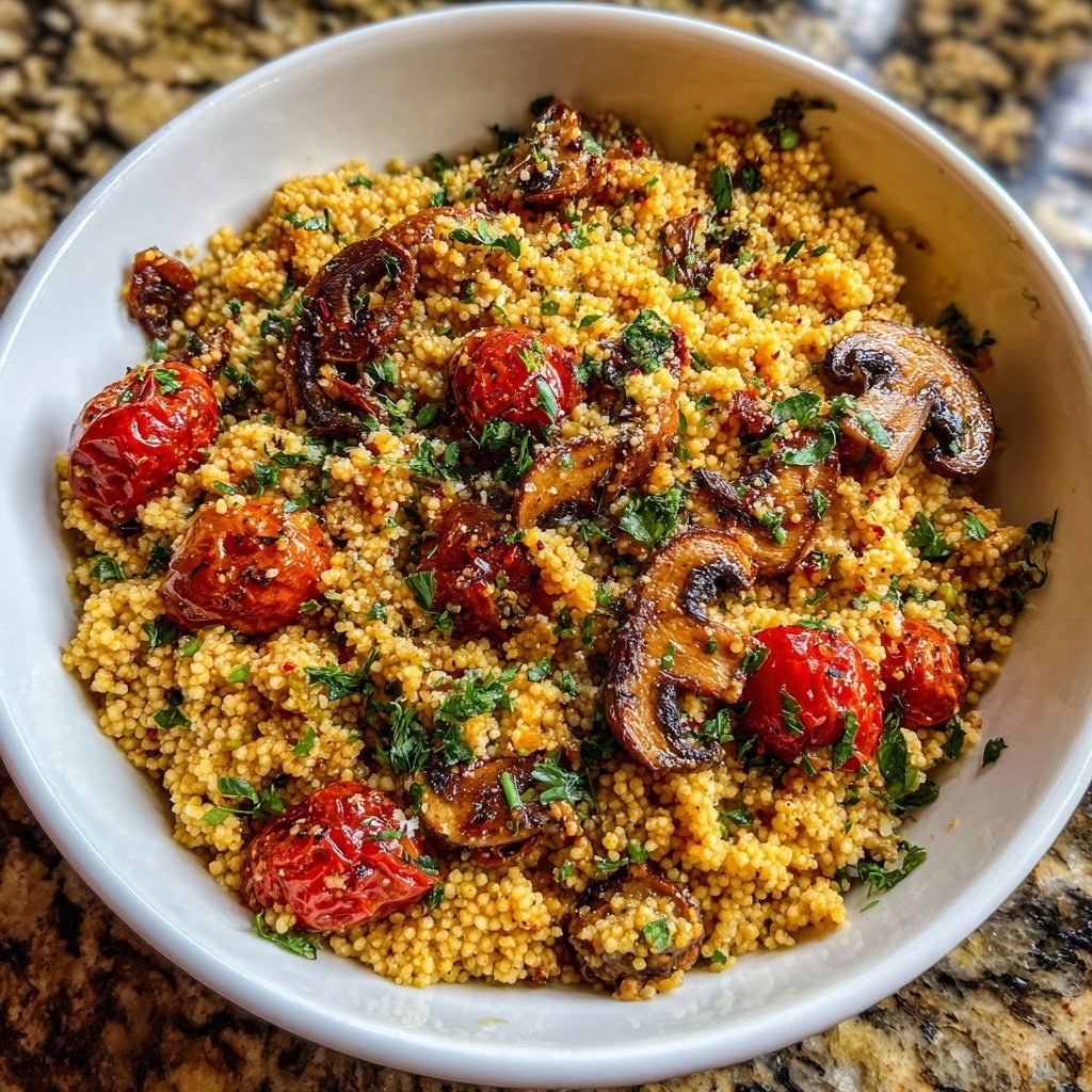 Creamy Tomato Mushroom Couscous