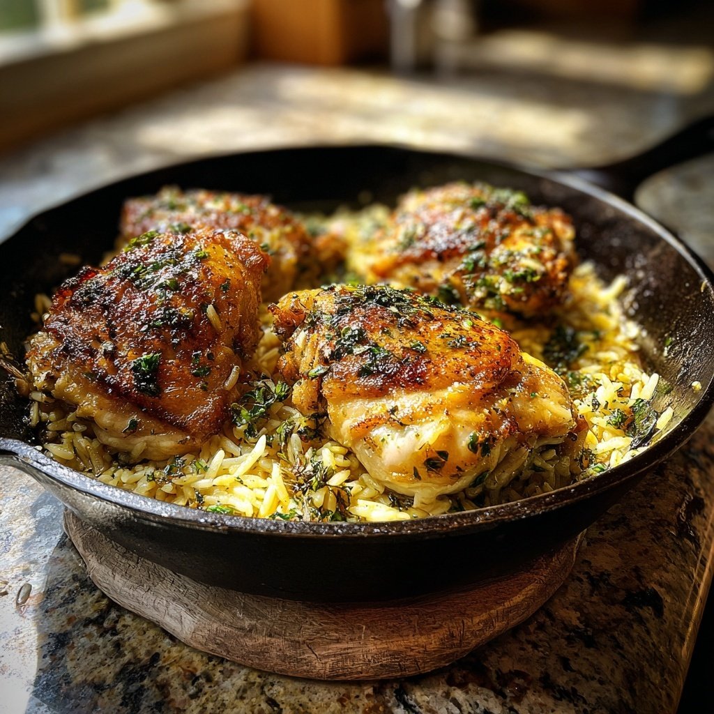 Skillet Lemon Chicken With Orzo