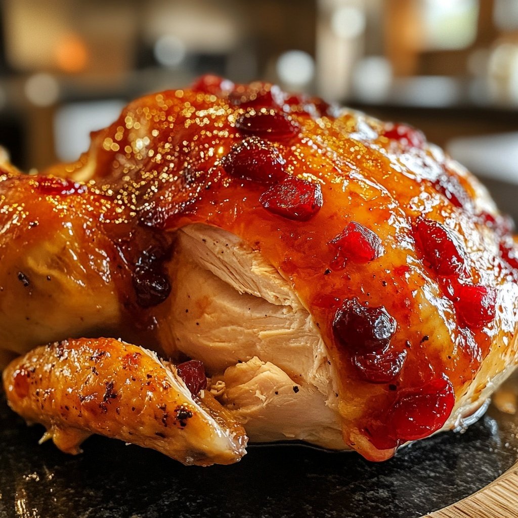Roasted Turkey with Cranberry Glaze