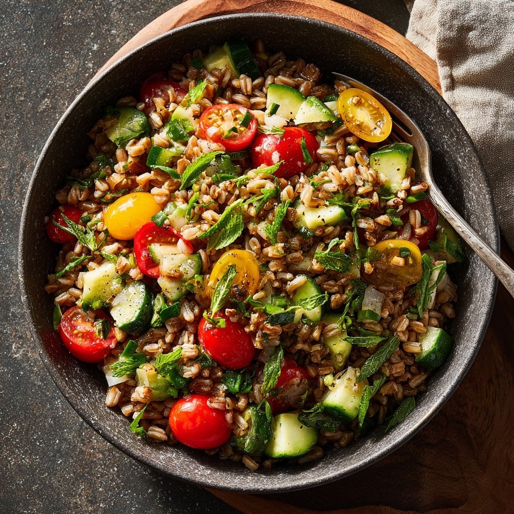 Healthy Lunch Farro Salad